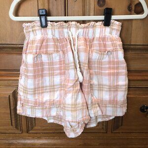 American Eagle Plaid Drawstring Pull On Shorts
